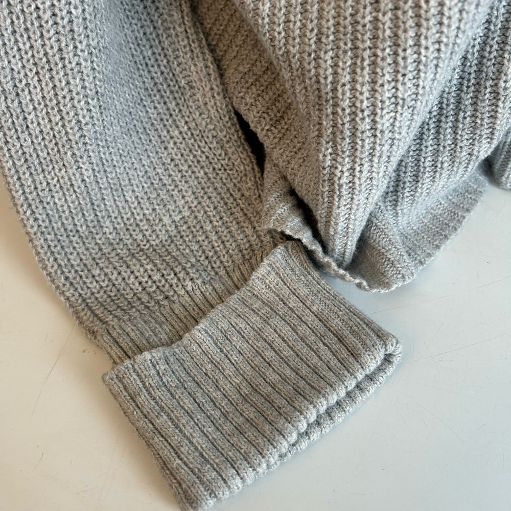 American Eagle Grey Long Sleeve Ribbed Knit Oversize Sweater Size XL Wool Blend - Picture 5 of 13